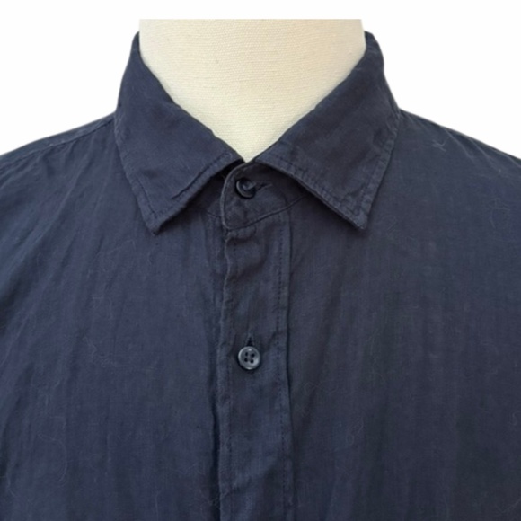 ZARA | Men’s Dark Navy 100% Linen Shirt – Size XL - Picture 5 of 9